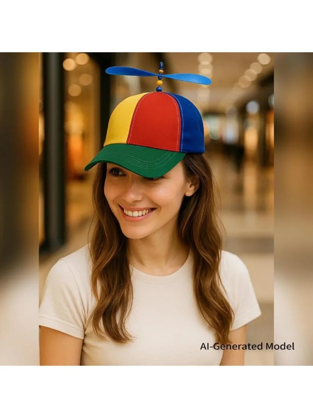 Colorful Adjustable Baseball Cap with Helicopter Propeller - Cute Snapback Hat